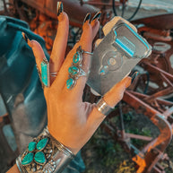 Marietta White Slab Stone Belt Buckle