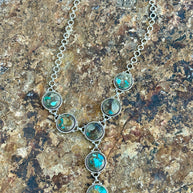 Handmade Royston Ribbon Turquoise & Sterling Silver Necklace