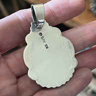 Hand Stamped Sterling Silver & Number 8 Turquoise Pendant by Kimari Somers