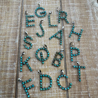 Beautiful Handmade Sterling Silver and Royston Turquoise Letter Pendant