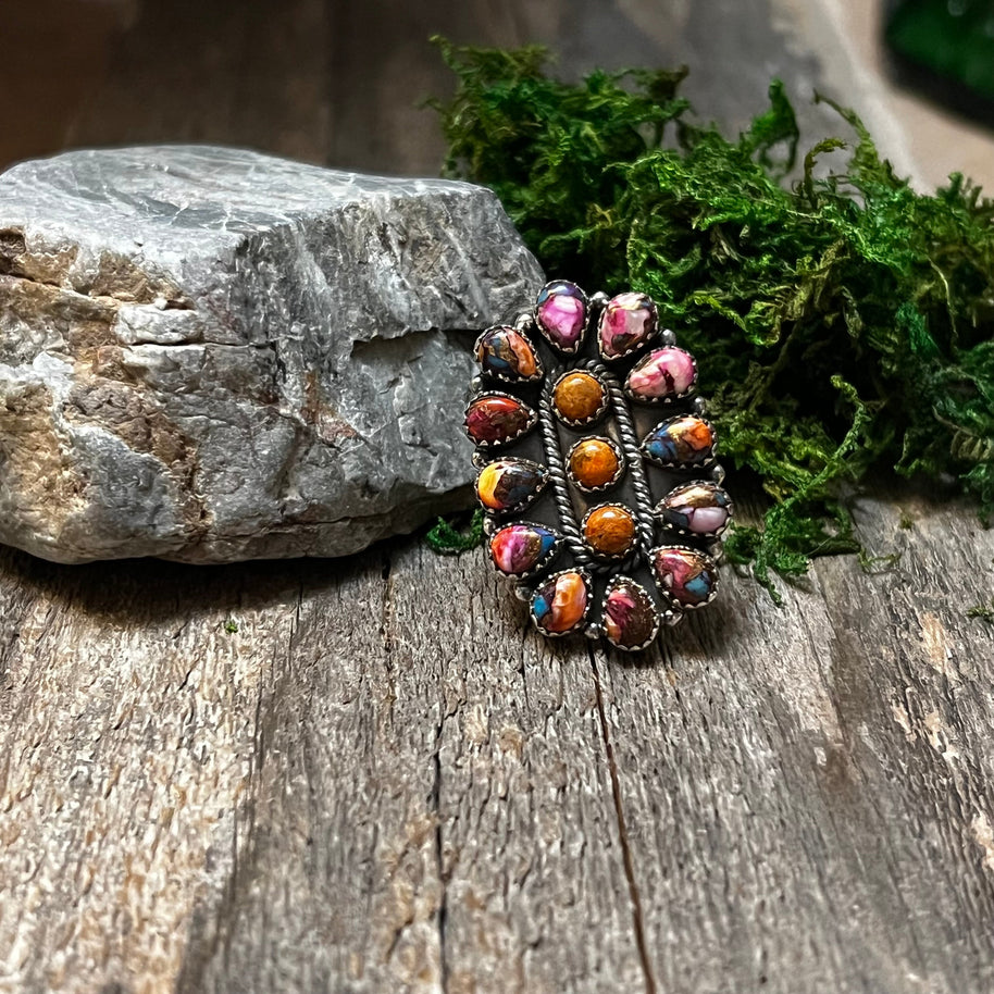 Handmade Sterling Silver & Pink Dream Cluster Ring