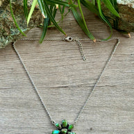 Handmade Sonoran Mountain Turquoise Cluster & Sterling Silver Necklace