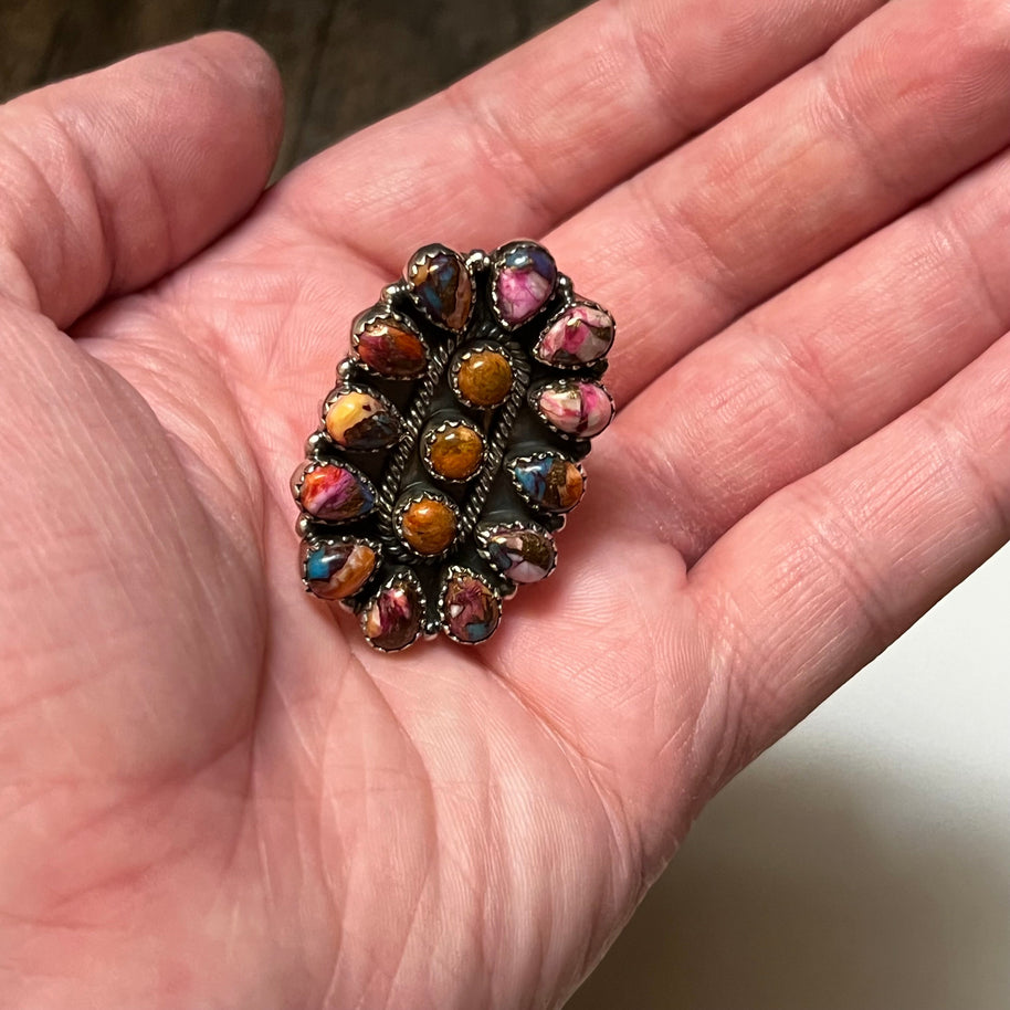 Handmade Sterling Silver & Pink Dream Cluster Ring