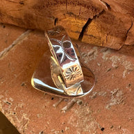 Beautiful Handmade Purple Kingman Dahlia Heart Sterling Silver Adjustable Ring