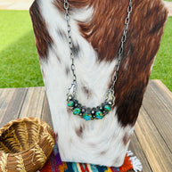 Handcrafted Sonoran Mountain Turquoise & Sterling Silver Necklace by Chimney Butte