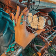 Marietta White Slab Stone Belt Buckle