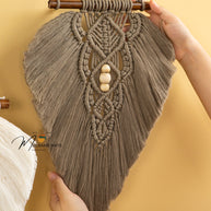 Rustic Natural Taupe Macrame Leaves