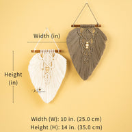 Rustic Natural Taupe Macrame Leaves