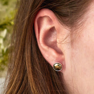 Pebble Stud Earrings - Silver