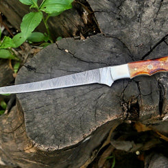 Custom Handmade Damascus Filleting Knife – 13