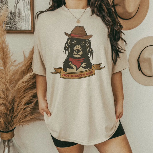 Hot Diggity Dog T-Shirt, Cropped & Regular