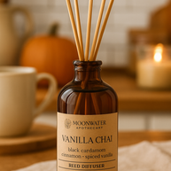 Vanilla Chai - REED DIFFUSER & ROOM SPRAY -- Spiced, Sweet Cream Aroma. by Moon Water Apothecary