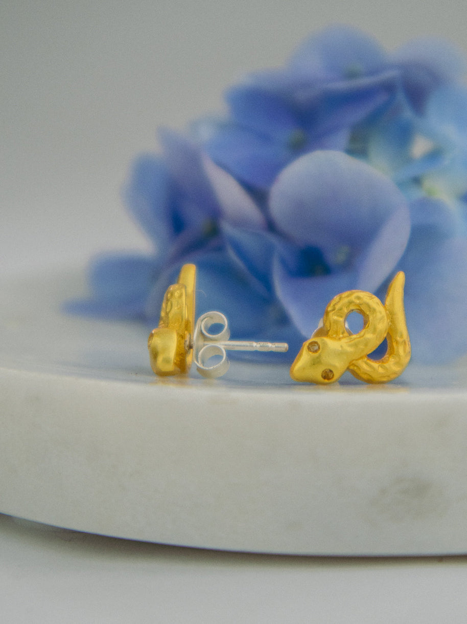 Tiny Snake Stud Earrings