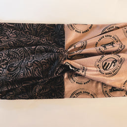 Tooled Black Leather/I Come From Good Stock Headband