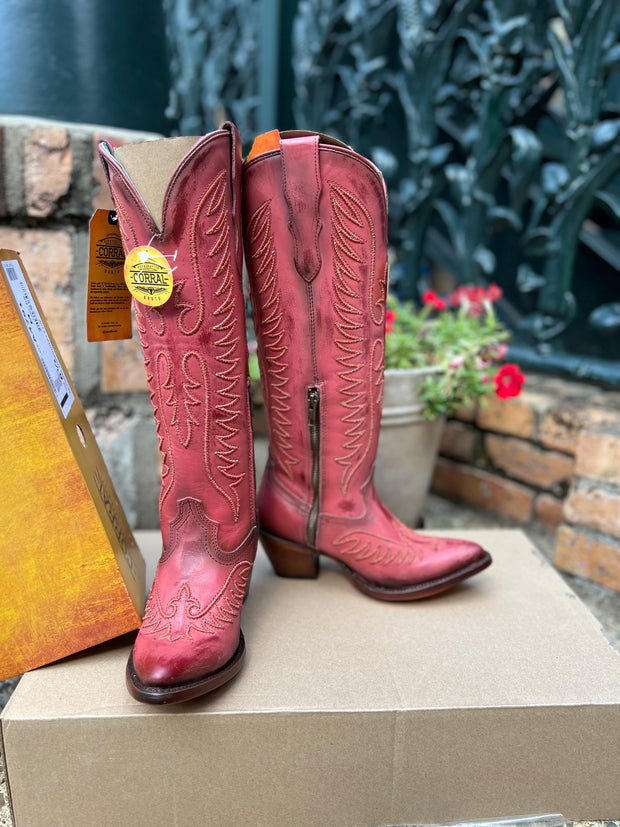 Corral Red Coral Embroidered Boots