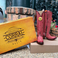 Corral Red Coral Embroidered Boots