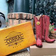 Corral Red Coral Embroidered Boots