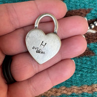 Handcrafted Queen Pink Conch & Sterling Silver Heart Locket Pendant