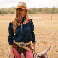Rodeo Quincy Dark Navy Button Up