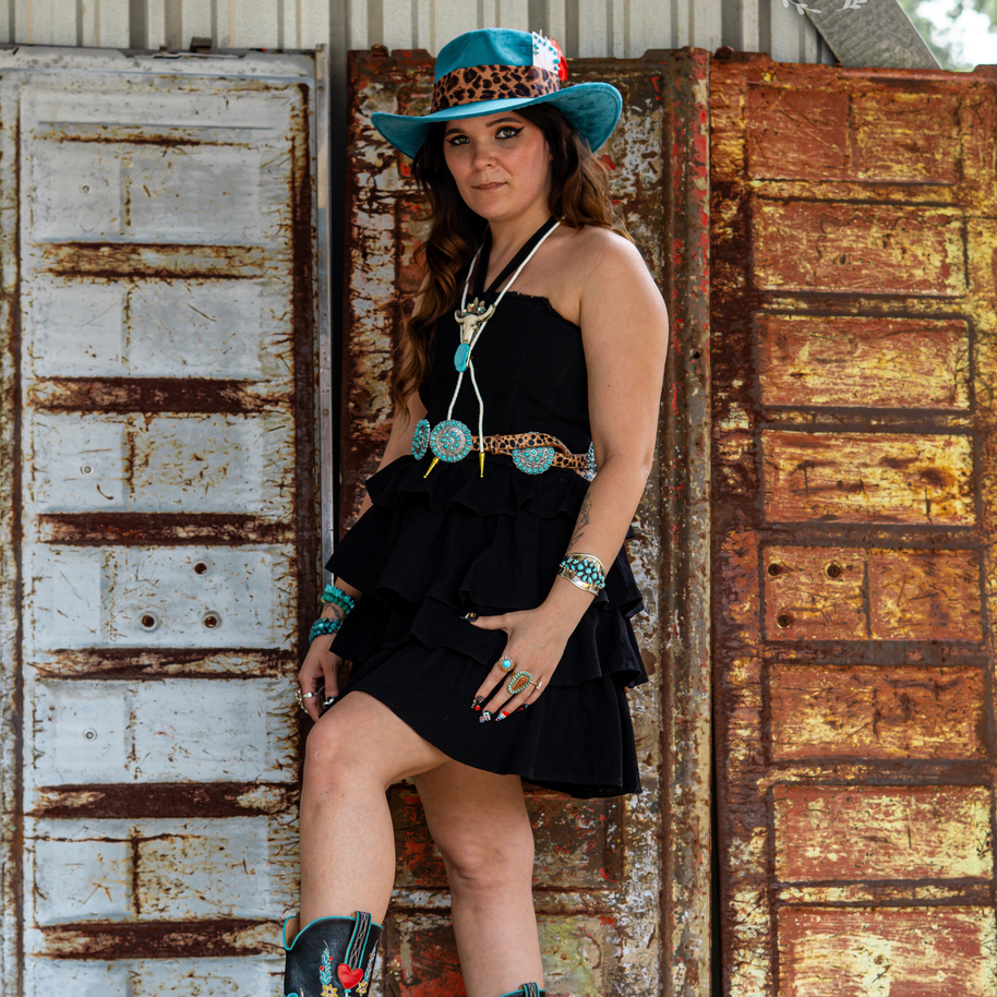 Black Strapless Jean Dress