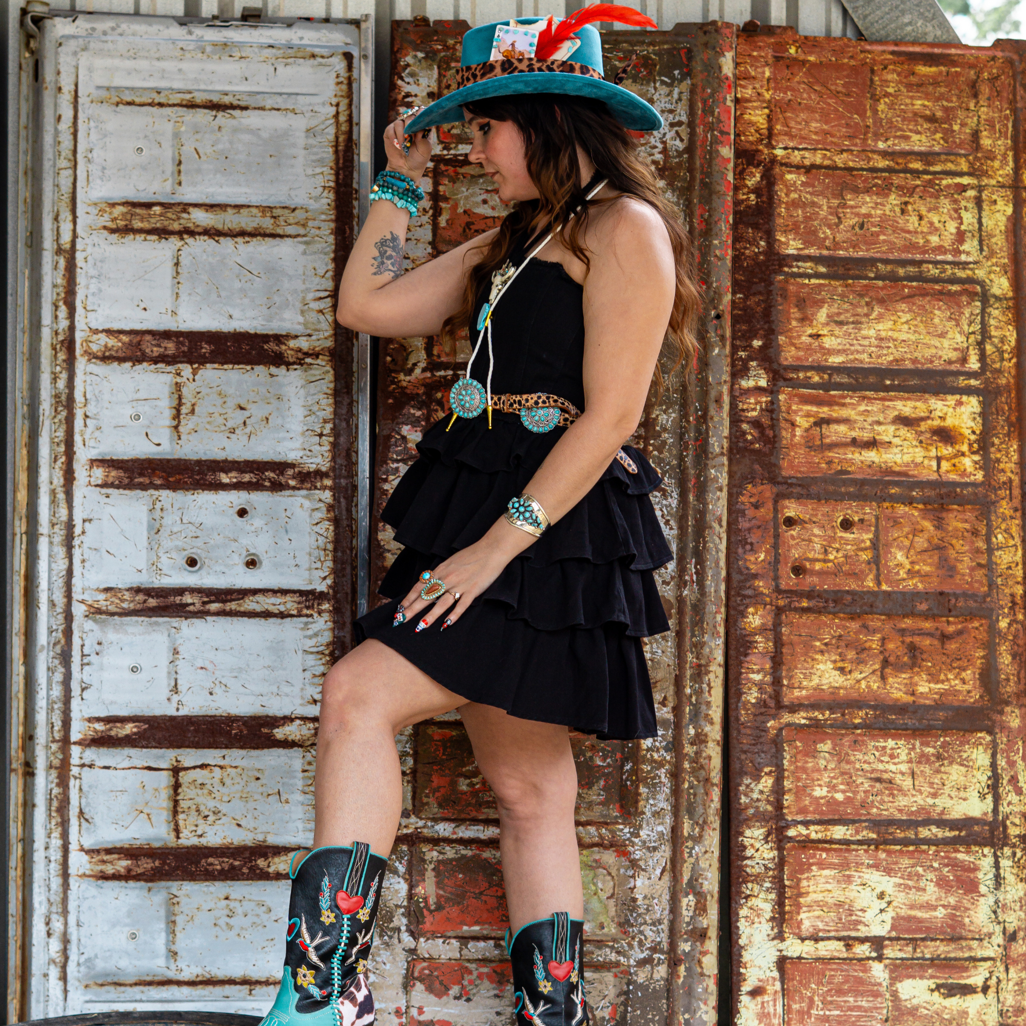 Black Strapless Jean Dress