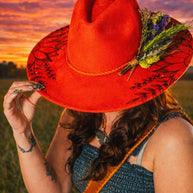 Engraved Floral Rancher Hat, Leave Her Wild