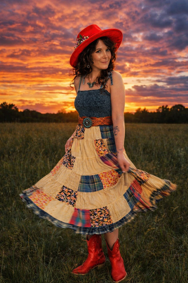 Boho Western Smocked Sundress
