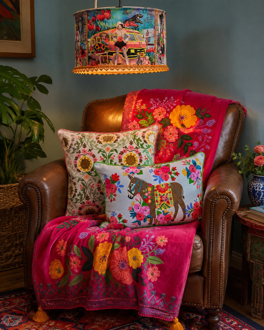 Crossflower Puzzle Pillow 18x18