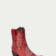 Red Snip Toe Ankle Boot, L5705