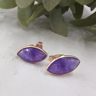 Mila Leaf Earrings - Rose Gold