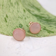 Pebble Stud Earrings - Rose Gold