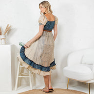 Western Ruffle Dress, Latte