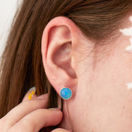 Pebble Stud Earrings - Silver