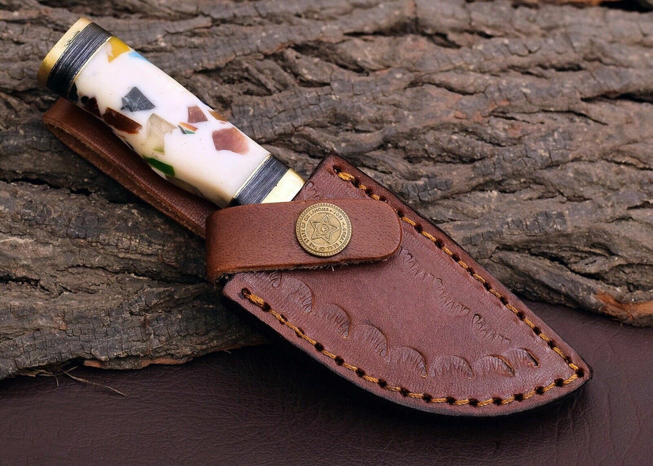 Custom Handmade Damascus Steel Outdoor Knife – 3