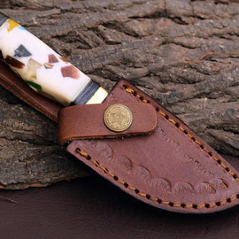 Custom Handmade Damascus Steel Outdoor Knife – 3