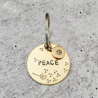 PEACE Brass Keychain