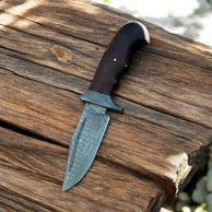 Premium Damascus Steel Hunting Knife with Rosewood Handle - 9
