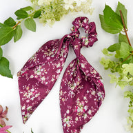 Purple Satin Scarf Scrunchie