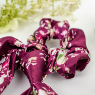 Purple Satin Scarf Scrunchie