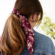 Purple Satin Scarf Scrunchie