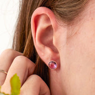 Pebble Stud Earrings - Silver