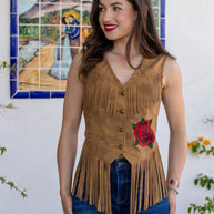 Rodeo Quincy Wild Rose Fringe Vest