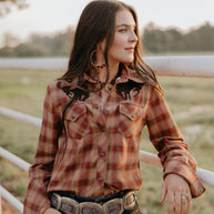Rodeo Quincy Pretty Plaid Cowboy Button Up