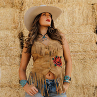 Rodeo Quincy Wild Rose Fringe Vest
