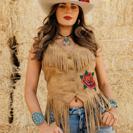 Rodeo Quincy Wild Rose Fringe Vest