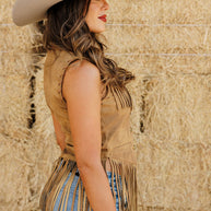 Rodeo Quincy Wild Rose Fringe Vest