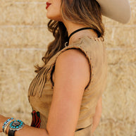 Rodeo Quincy Wild Rose Fringe Vest