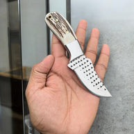 Ranger’s Legacy Cowboy Knife – Stag Horn Handle & Leather Sheath | Handmade Western Blade