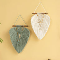 Rustic Green Natural Macrame Leaves