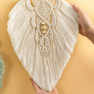 Rustic Green Natural Macrame Leaves